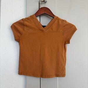 FREE PEOPLE MOVEMENT HOT SHOT BABY TEE CAMEL STRETCH WOMEN'S XS